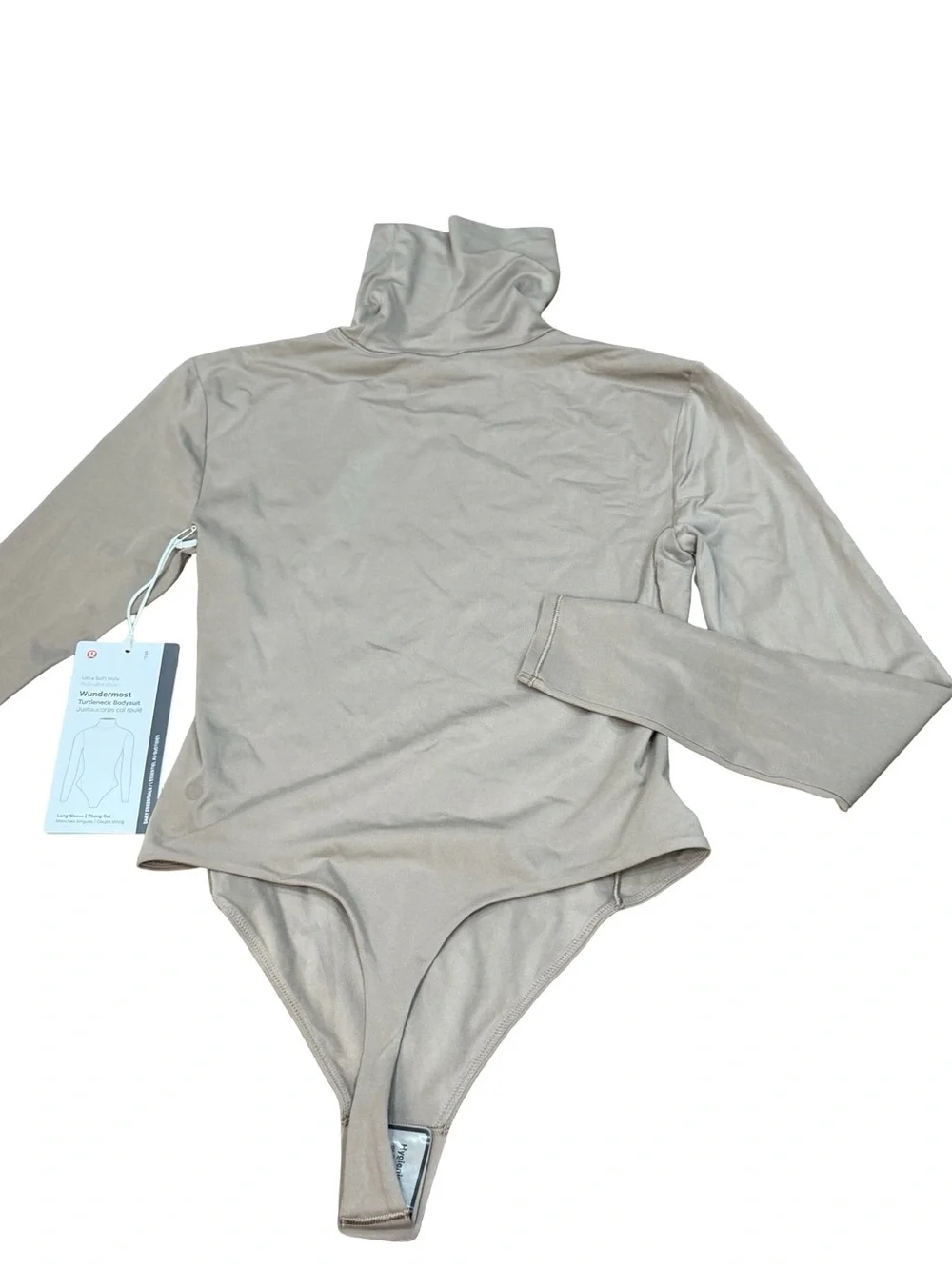 🤎 NWT Lululemon Wundermost Ultra-Soft Nulu Turtleneck Bodysuit Taupetastic Small